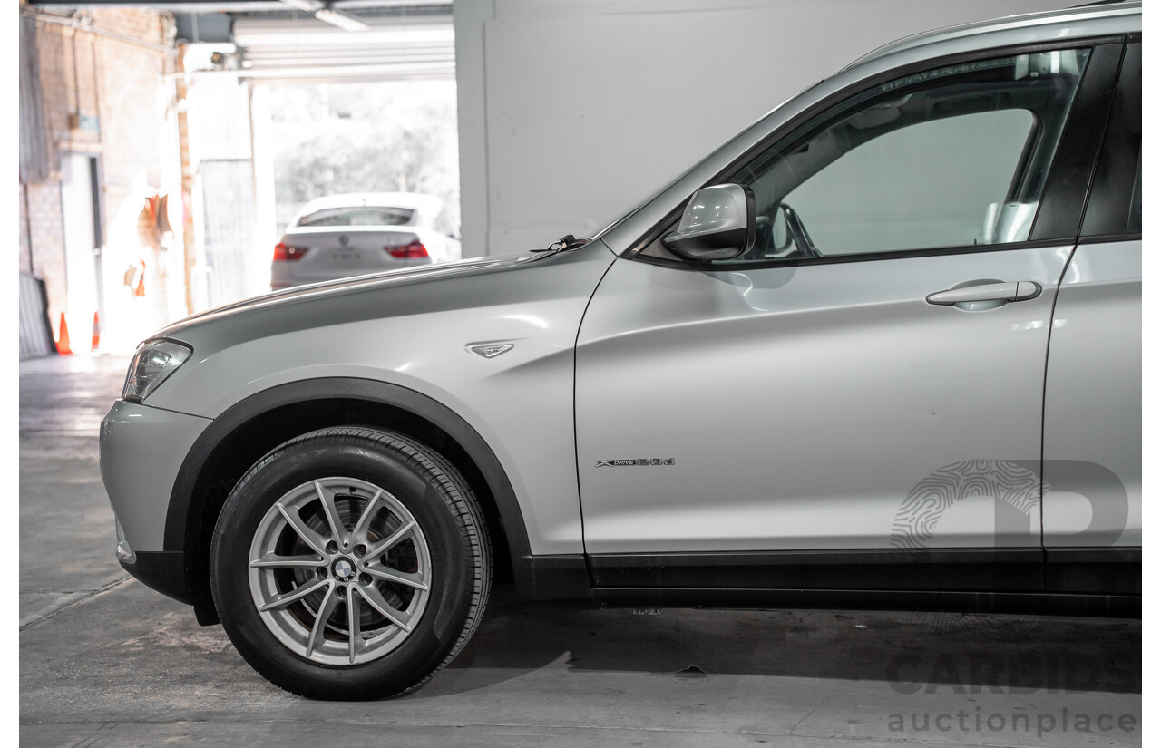 11/2011 BMW X3 Xdrive 20d (AWD) F25 4d Wagon Titanium Silver Metallic Turbo Diesel 2.0L