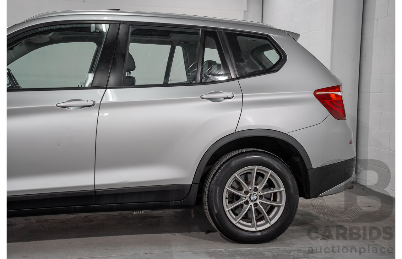 11/2011 BMW X3 Xdrive 20d (AWD) F25 4d Wagon Titanium Silver Metallic Turbo Diesel 2.0L