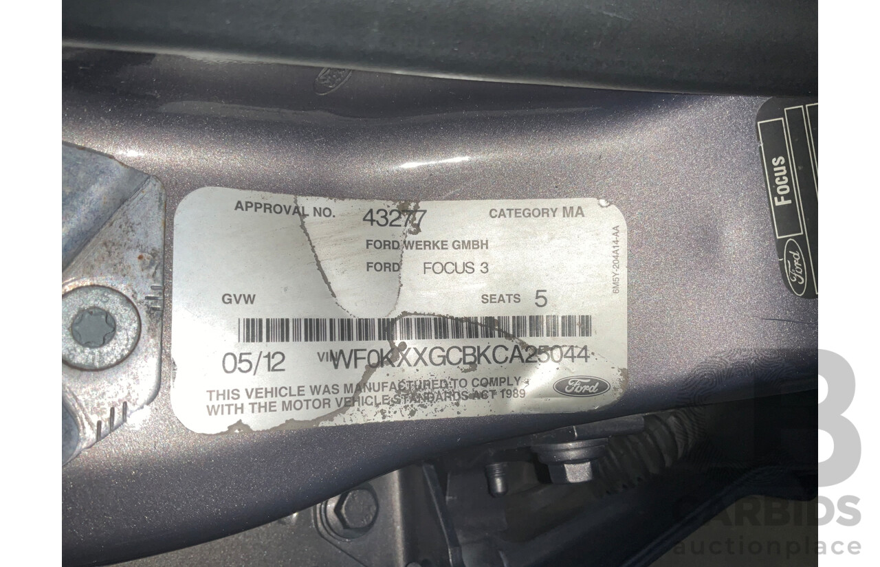 5/2012 Ford Focus Ambiente LW 5d Hatchback Lunar Sky 1.6L