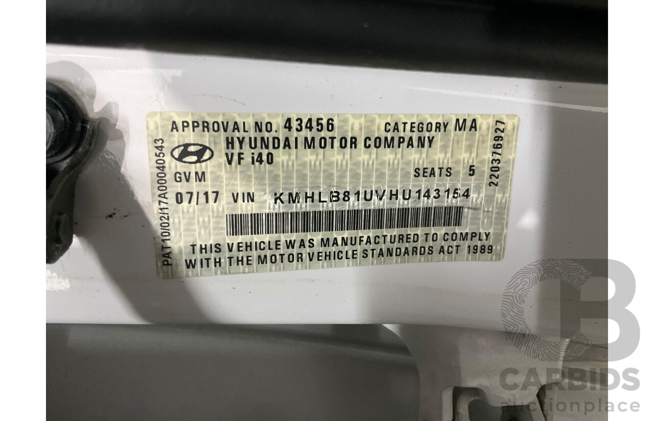 07/2017 Hyundai i40 Active Tourer (FWD) VF4 SERIES II MY17 4d Wagon Pure White Turbo Diesel 1.7L