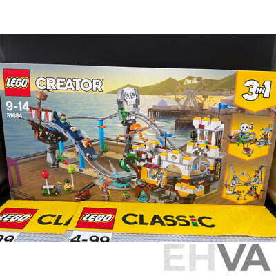 LEGO Creator Pirate Roller Coaster 31084, 2x LEGO Gray Baseplate 10701 - New Sealed in Box - Lot of 3
