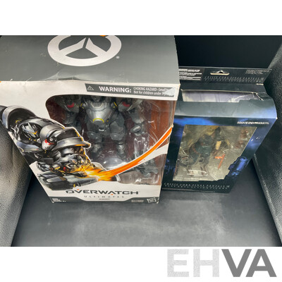OVERWATCH Ultimates REINHARDT Wilhelm Action Figure and Crisis Core Final Fantasy VII Action Figure - Lot of 2
