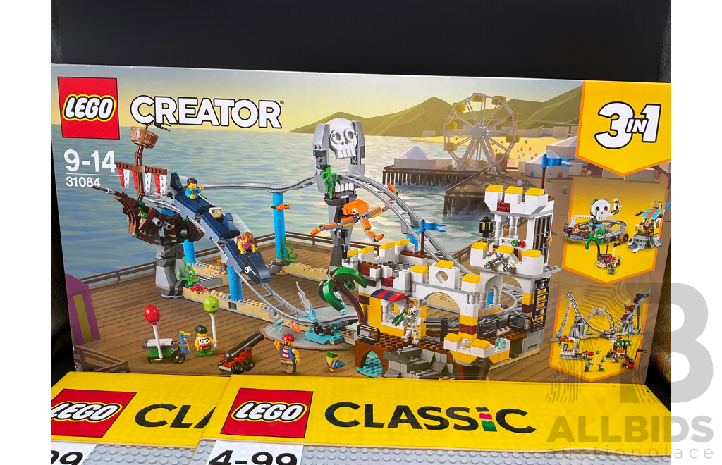 LEGO Creator Pirate Roller Coaster 31084, 2x LEGO Gray Baseplate 10701 - New Sealed in Box - Lot of 3
