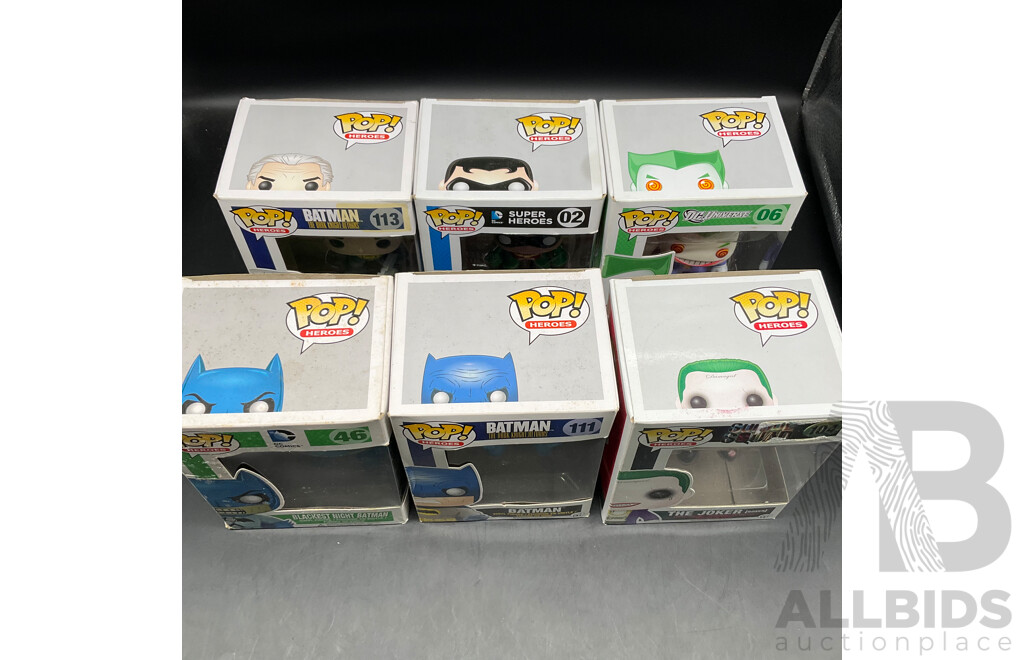 Collection of 3 Collectable Vinyl Figures - DEADPOOL Super Delux, 2x Funko Figures of Baman and DR. Emmett Brown - Lot of 3