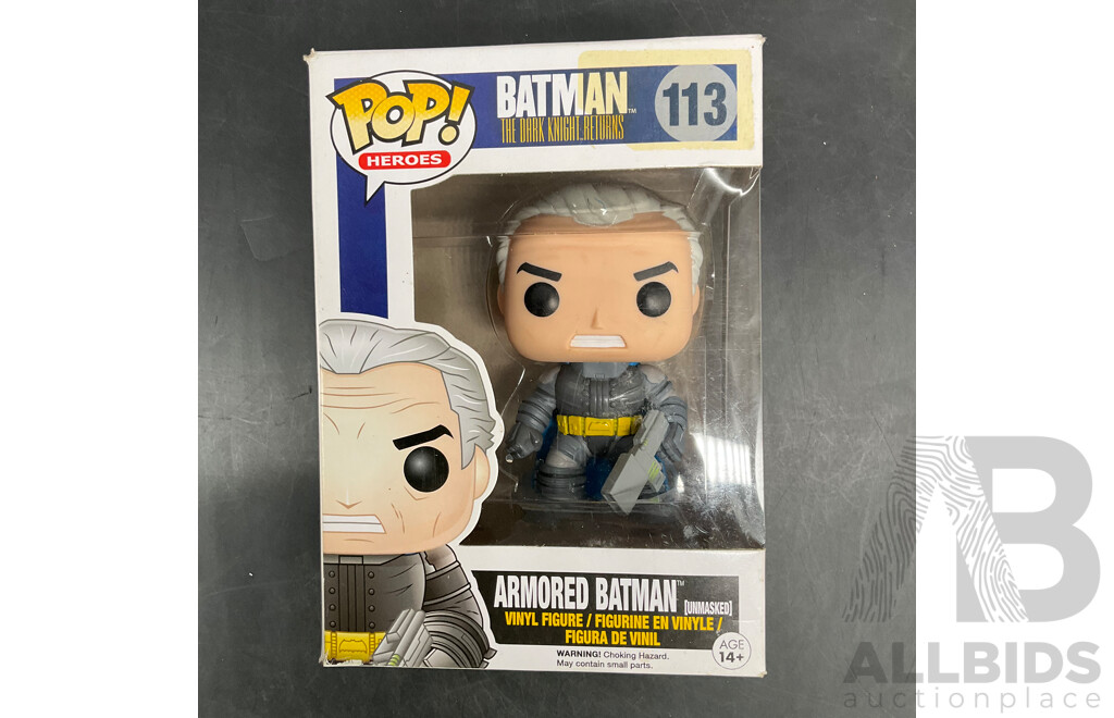Collection of 3 Collectable Vinyl Figures - DEADPOOL Super Delux, 2x Funko Figures of Baman and DR. Emmett Brown - Lot of 3