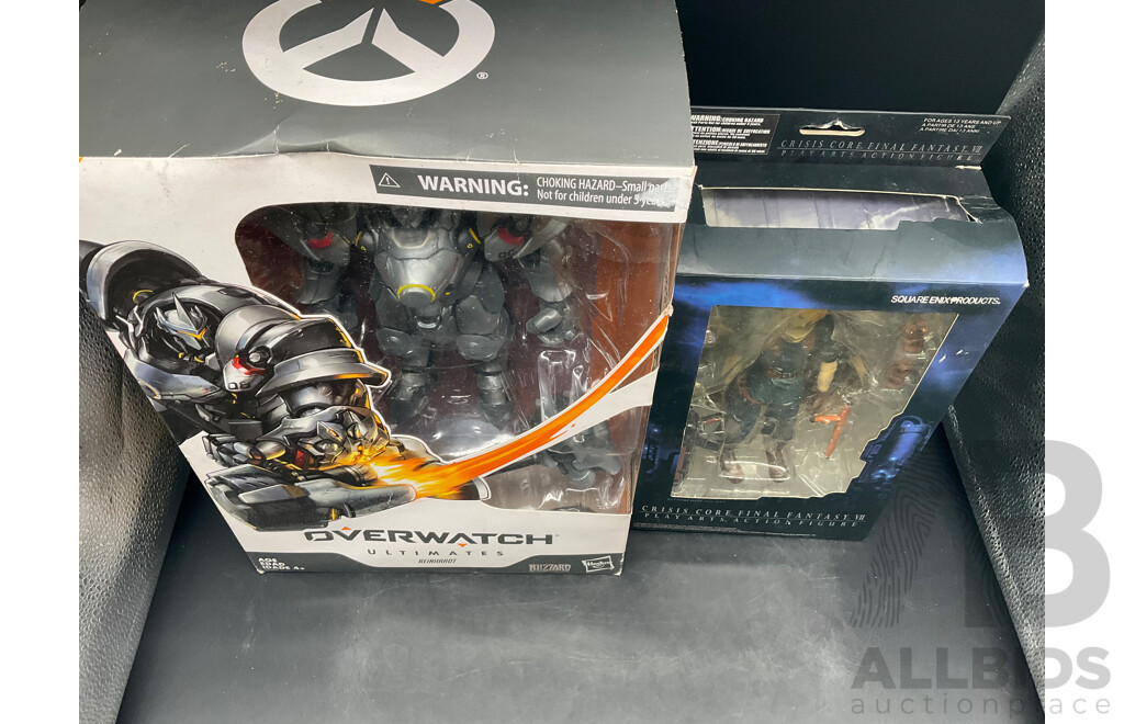 OVERWATCH Ultimates REINHARDT Wilhelm Action Figure and Crisis Core Final Fantasy VII Action Figure - Lot of 2