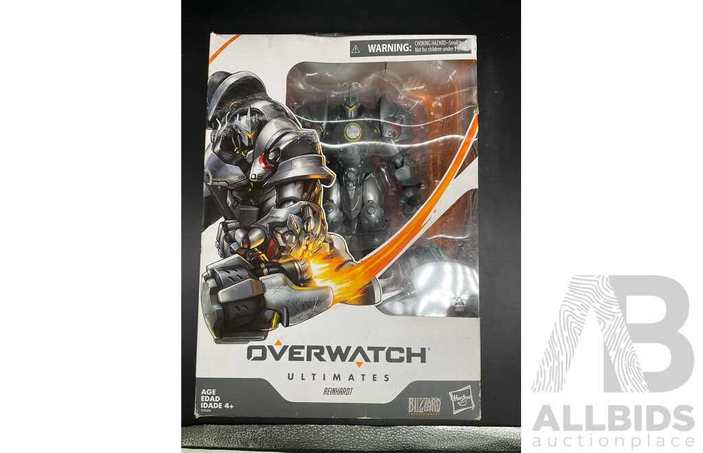 OVERWATCH Ultimates REINHARDT Wilhelm Action Figure and Crisis Core Final Fantasy VII Action Figure - Lot of 2
