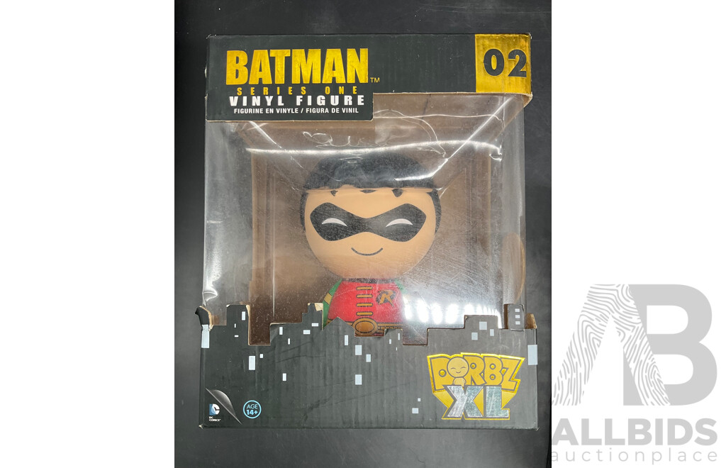 BATMAN XL Dorbz Action Figure X2 and Dorbz Ridez Batmobile with Batman - Lot of 3