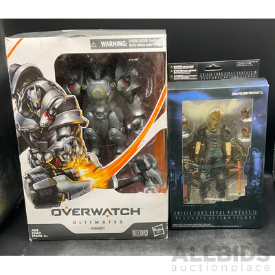 OVERWATCH Ultimates REINHARDT Wilhelm Action Figure and Crisis Core Final Fantasy VII Action Figure - Lot of 2