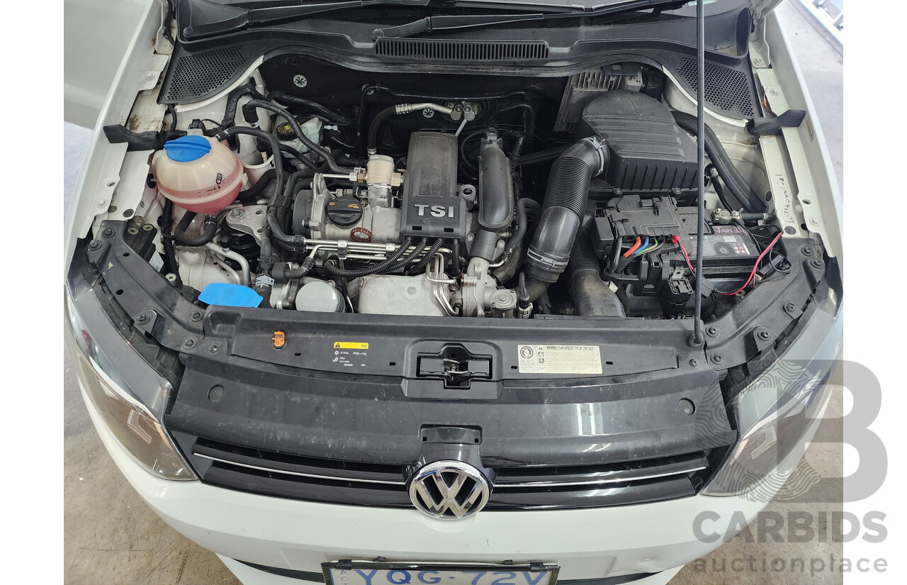 12/2012 Volkswagen Polo 77 TSI Comfortline 6R MY12 5d Hatchback White 1.2L