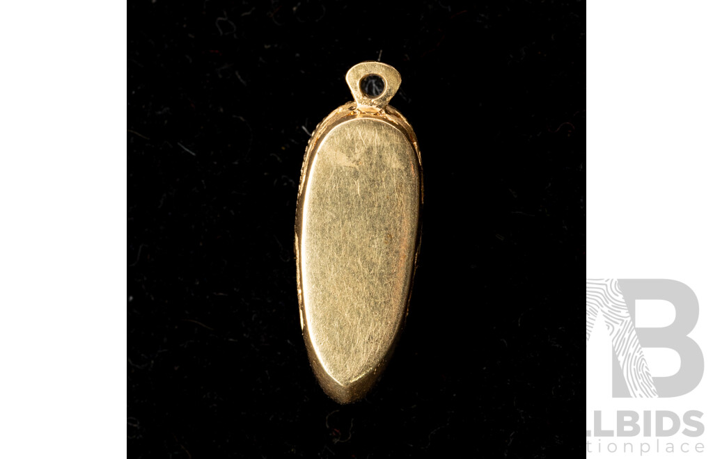 18ct Vintage Pierced Patterned Slipper Charm, 20mm, 1.95 Grams