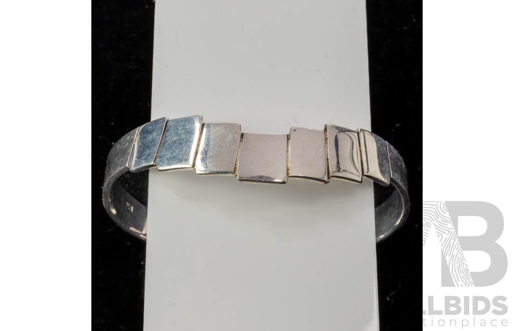 NEW - Mexican Sterling Silver Handmade Open Cuff Bangle, 60mm, 23.29 Grams