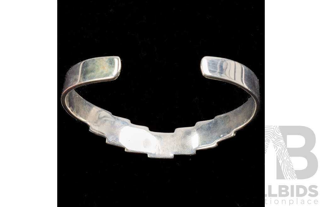 NEW - Mexican Sterling Silver Handmade Open Cuff Bangle, 60mm, 23.29 Grams