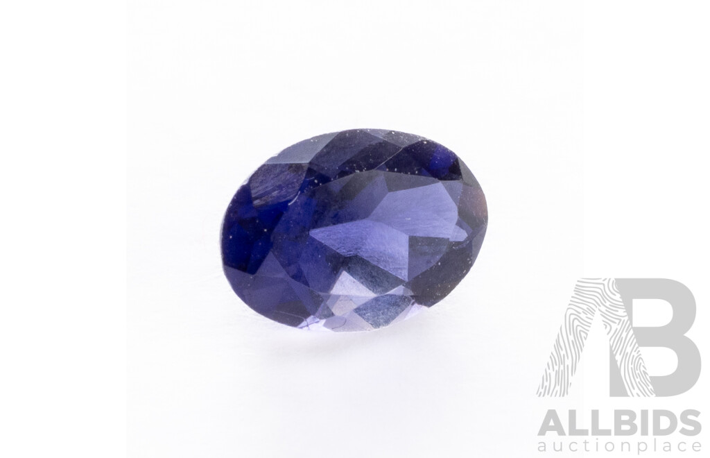 Iolite, Deep Violet Oval Cut Gemstone, 0.70ct