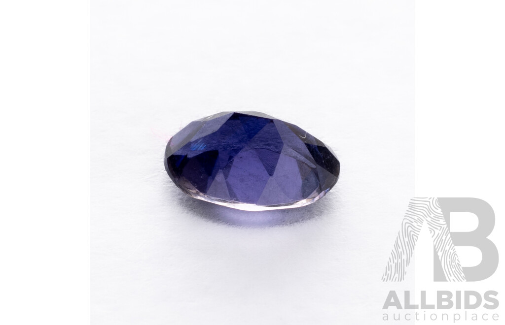 Iolite, Deep Violet Oval Cut Gemstone, 0.70ct