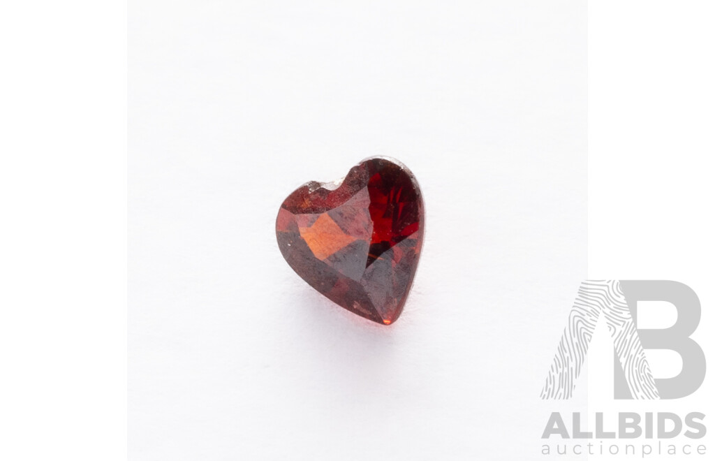 Rhodolite Garnet, Deep Red Heart Shaped Gemstone, 0.25ct