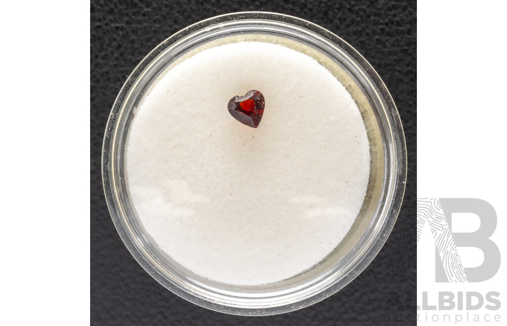 Rhodolite Garnet, Deep Red Heart Shaped Gemstone, 0.25ct