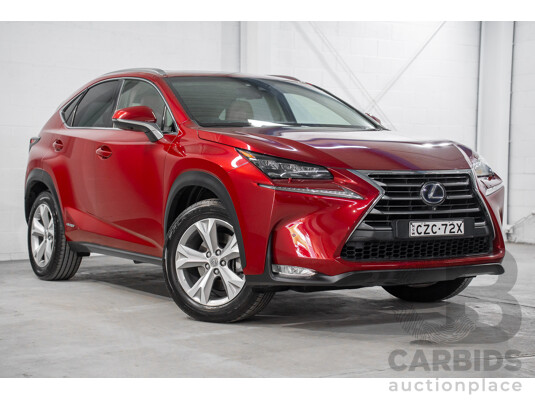5/2015 Lexus Nx300h Sports Luxury Hybrid (AWD) AYZ15R 4d Wagon Vermillion Red Metallic 2.5L - Hybrid