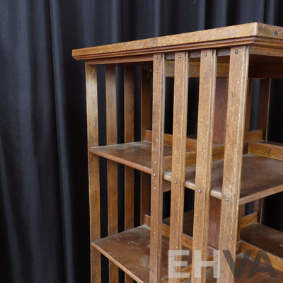Edwardian Oak Revolving Bookcase