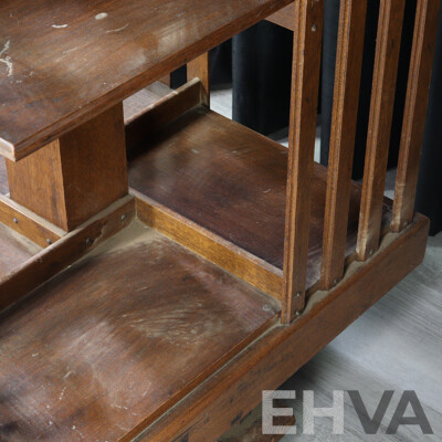 Edwardian Oak Revolving Bookcase