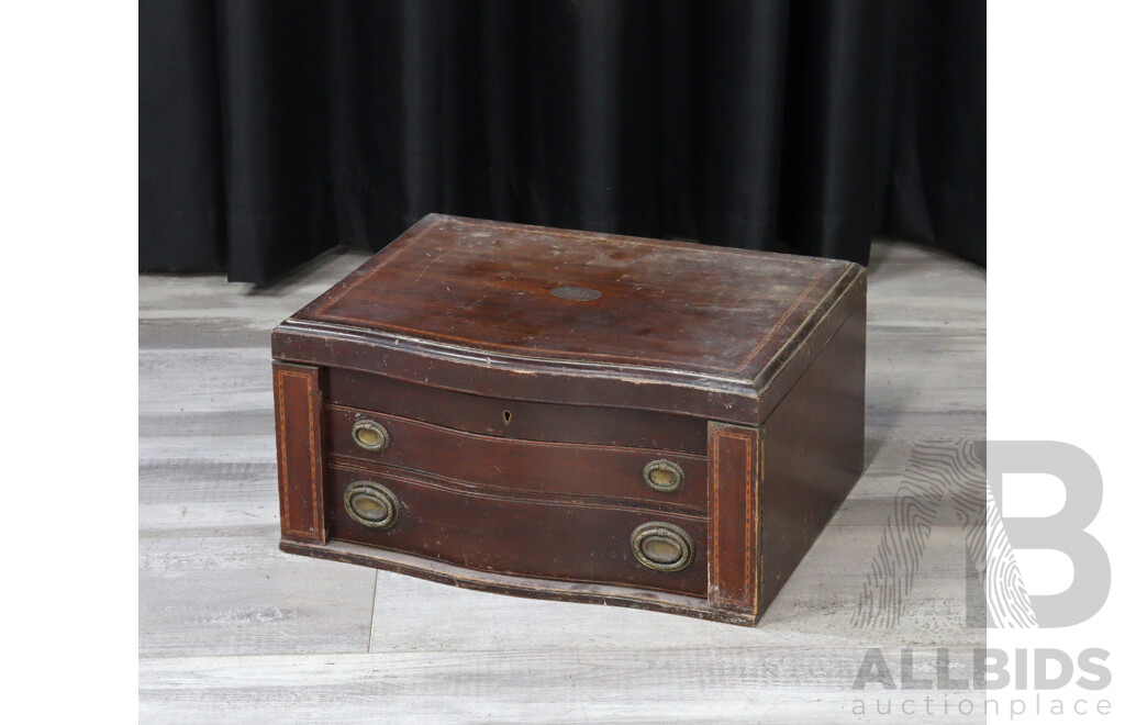 Edwardian Mahogany Two Drawer Cutlery Canteen