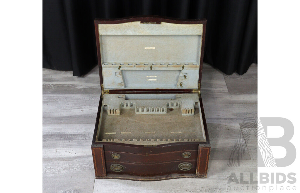 Edwardian Mahogany Two Drawer Cutlery Canteen