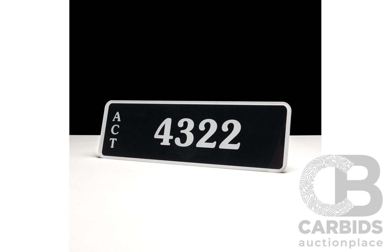 ACT 4-Digit Number Plate - 4322