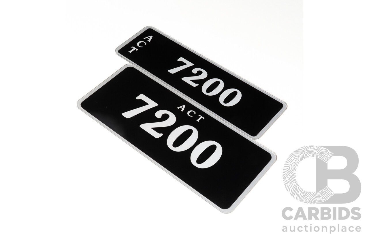 ACT 4-Digit Number Plate - 7200