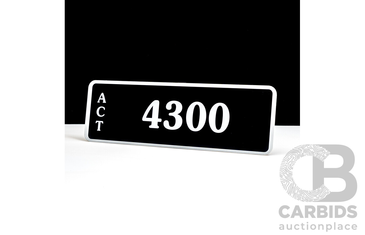 ACT 4-Digit Number Plate - 4300