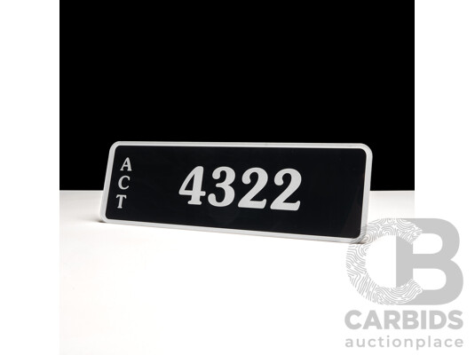 ACT 4-Digit Number Plate - 4322