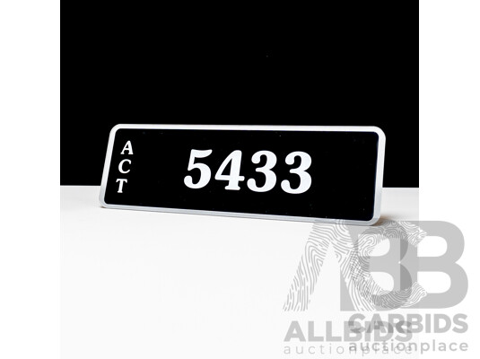ACT 4-Digit Number Plate - 5433 ACT 4-Digit Number Plate - 5433