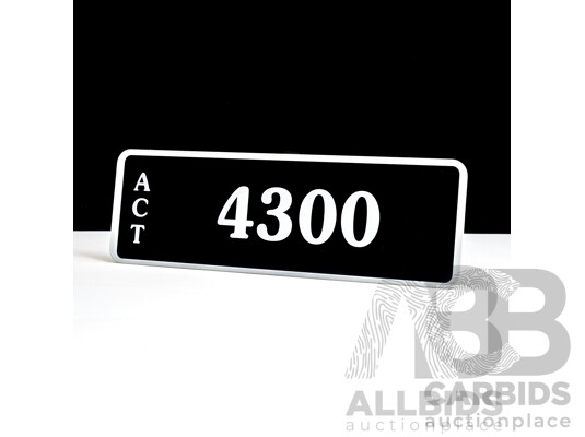 ACT 4-Digit Number Plate - 4300