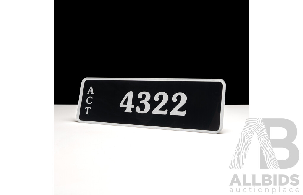 ACT 4-Digit Number Plate 4322 - Lot 1610808 | CARBIDS