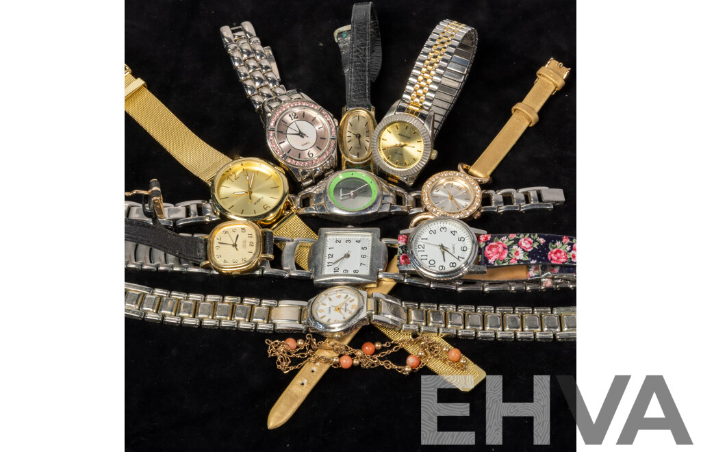 Ladies (11) Vintage Watch Collection Including Fossil ES-9736