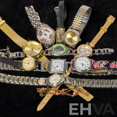 Ladies (11) Vintage Watch Collection Including Fossil ES-9736