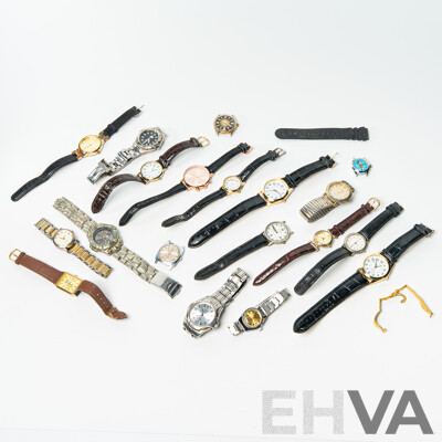 Large Collection of Vintage Mens Watches Including Timex & Felicia