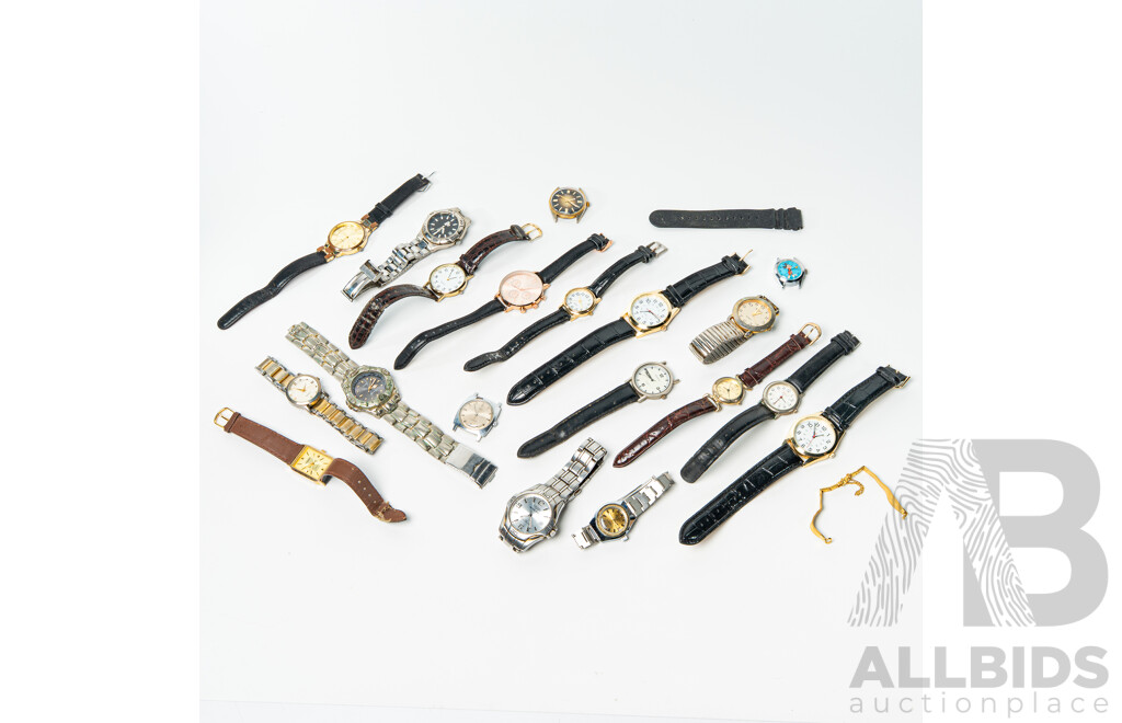 Large Collection of Vintage Mens Watches Including Timex & Felicia