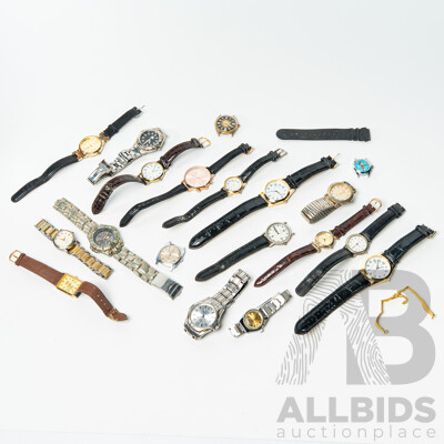 Large Collection of Vintage Mens Watches Including Timex & Felicia