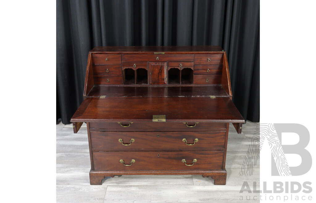 Georgian Mahogany Drop Front Bureau Desk