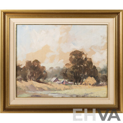 Horace Sydney Kurban, (20th Century, Australian, 1900-1949), Rural Retreat, Oil on Canvas Board, 56 x 66 cm (frame)