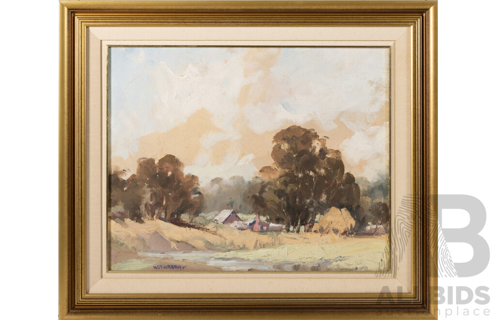Horace Sydney Kurban, (20th Century, Australian, 1900-1949), Rural Retreat, Oil on Canvas Board, 56 x 66 cm (frame)