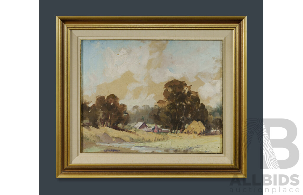 Horace Sydney Kurban, (20th Century, Australian, 1900-1949), Rural Retreat, Oil on Canvas Board, 56 x 66 cm (frame)