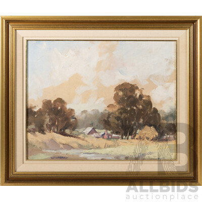 Horace Sydney Kurban, (20th Century, Australian, 1900-1949), Rural Retreat, Oil on Canvas Board, 56 x 66 cm (frame)