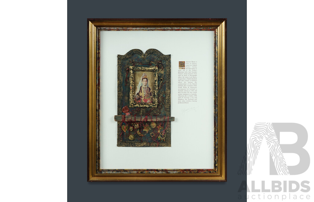 Elizabeth Lada, (20th Century, Australian, 1944-) 'Aikaterini,' 1991, Mixed Media, 61 x 52 cm (frame)