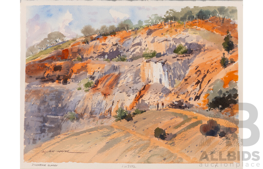 Allan Waite, (20th Century, Australian, 1924-2010), Snowy Mounts, Folder of Approx. 47 of Artist's Works Related to Snowy Mountains, Wonderful Original Watercolours on Card, 29 x 39 cm (sheets)