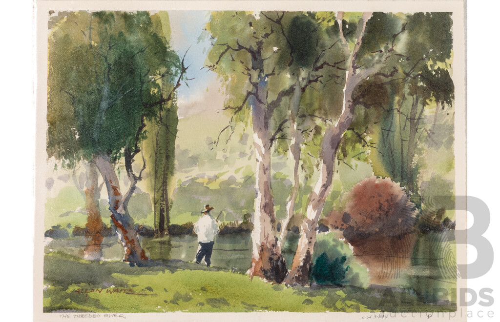 Allan Waite, (20th Century, Australian, 1924-2010), Snowy Mounts, Folder of Approx. 47 of Artist's Works Related to Snowy Mountains, Wonderful Original Watercolours on Card, 29 x 39 cm (sheets)