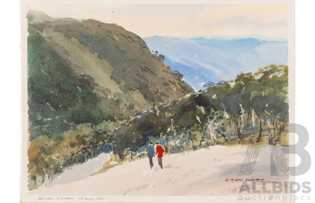 Allan Waite, (20th Century, Australian, 1924-2010), Snowy Mounts, Folder of Approx. 47 of Artist's Works Related to Snowy Mountains, Wonderful Original Watercolours on Card, 29 x 39 cm (sheets)