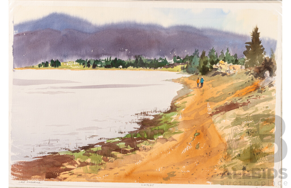 Allan Waite, (20th Century, Australian, 1924-2010), Country (Jindabyne Snowy), Folder of Approx. 35 of Artist's Works Related to Jindabyne Snowy Mountains and More, Wonderful Original Watercolours on Card, 38 x 56 cm (sheets)
