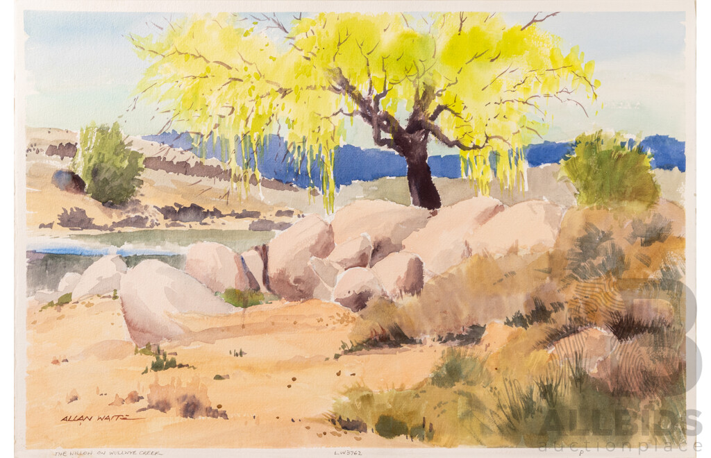 Allan Waite, (20th Century, Australian, 1924-2010), Country (Jindabyne Snowy), Folder of Approx. 35 of Artist's Works Related to Jindabyne Snowy Mountains and More, Wonderful Original Watercolours on Card, 38 x 56 cm (sheets)