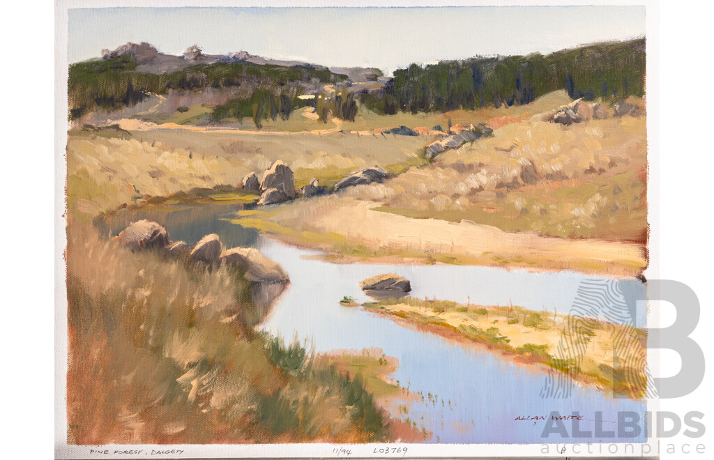 Allan Waite, (20th C., Australian, 1924-2010), Country (Jindabyne Etc), Approx 38 Artist's Works - Oils Largely Related to Jindabyne; Watercolours Inc. Two War Portraits, Images of PNG & Korea, 32 x 42 cm (largest canvases)